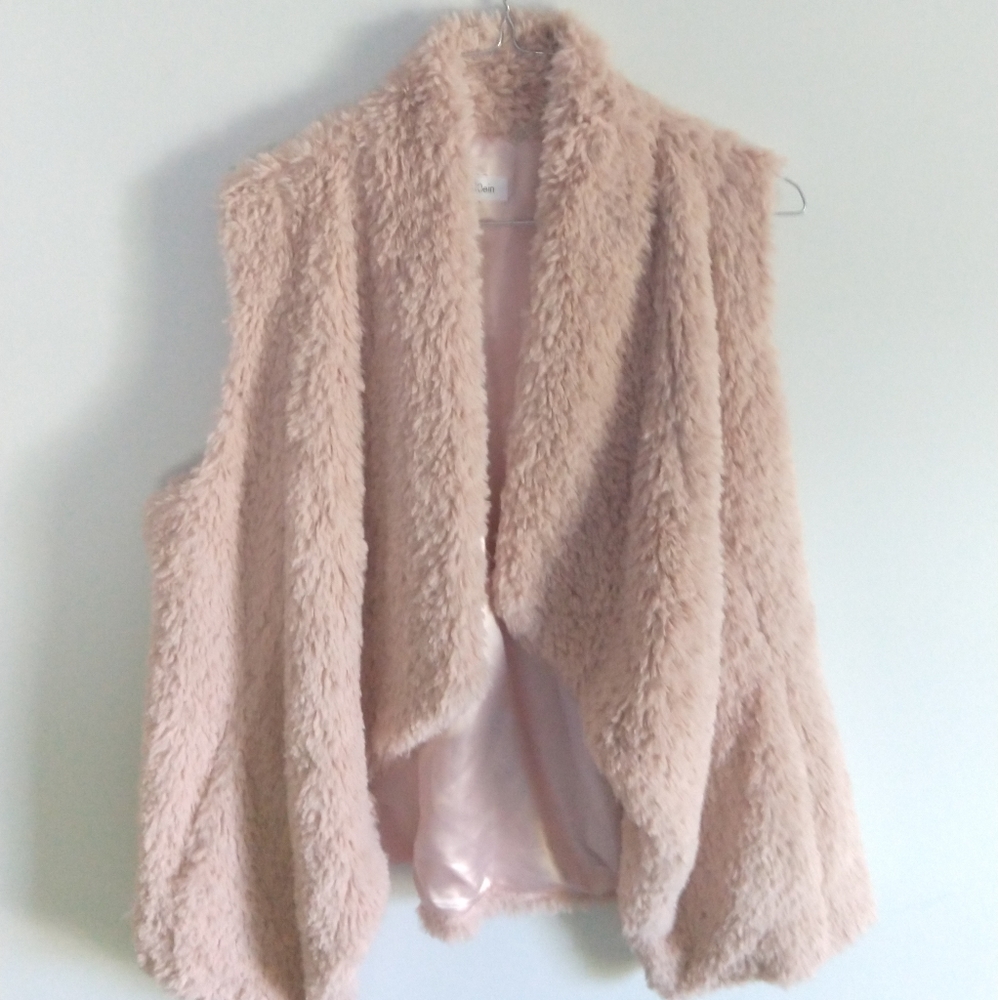 Calvin Klein Medium Pink Faux Fur Vest